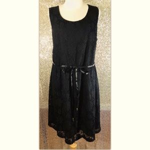 Apt. 9 Size 1x Dress 16w 18w Black Floral Lace